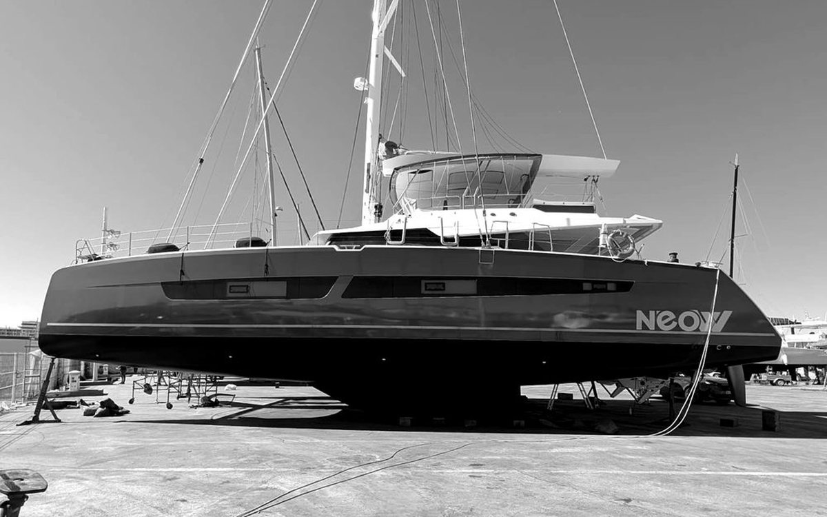 Catamaran Fountaine Pajot Alegria 67 Neow sur cale — refit Nexus Marine