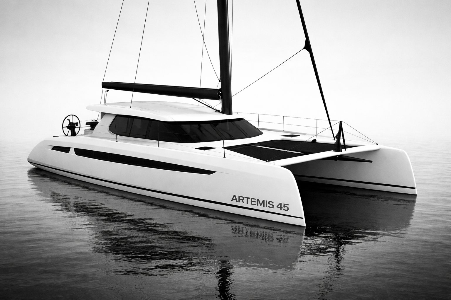Rendu 3D ARTEMIS 45 — catamaran conçu par Nexus Marine